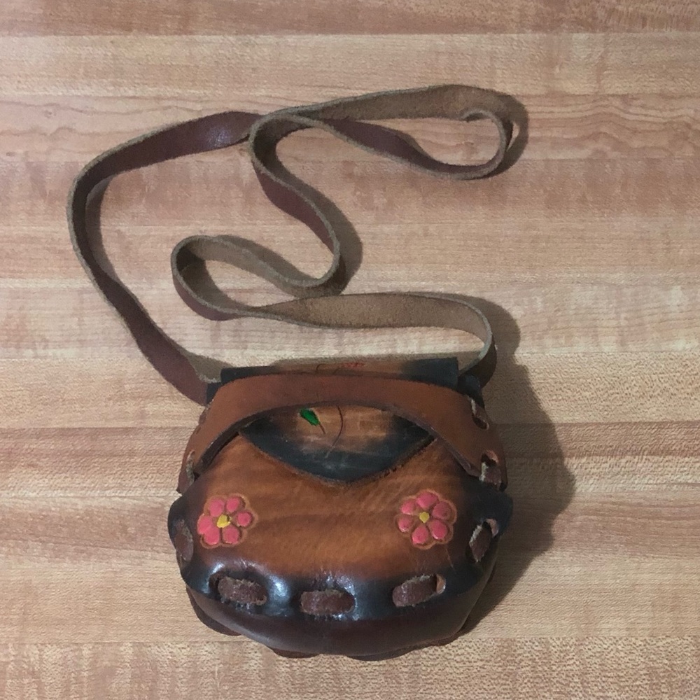 Vintage Handcrafted Leather Mini Purse Bag